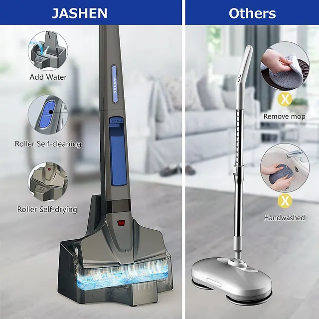 Jashen M16 Cordless Electric Spinwave Mop - 26000 mAh Battery &