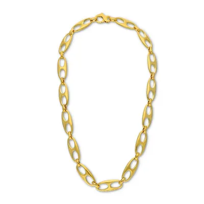 18kt Gold Plated 18"+2" Extension Polished Marine Link Necklace