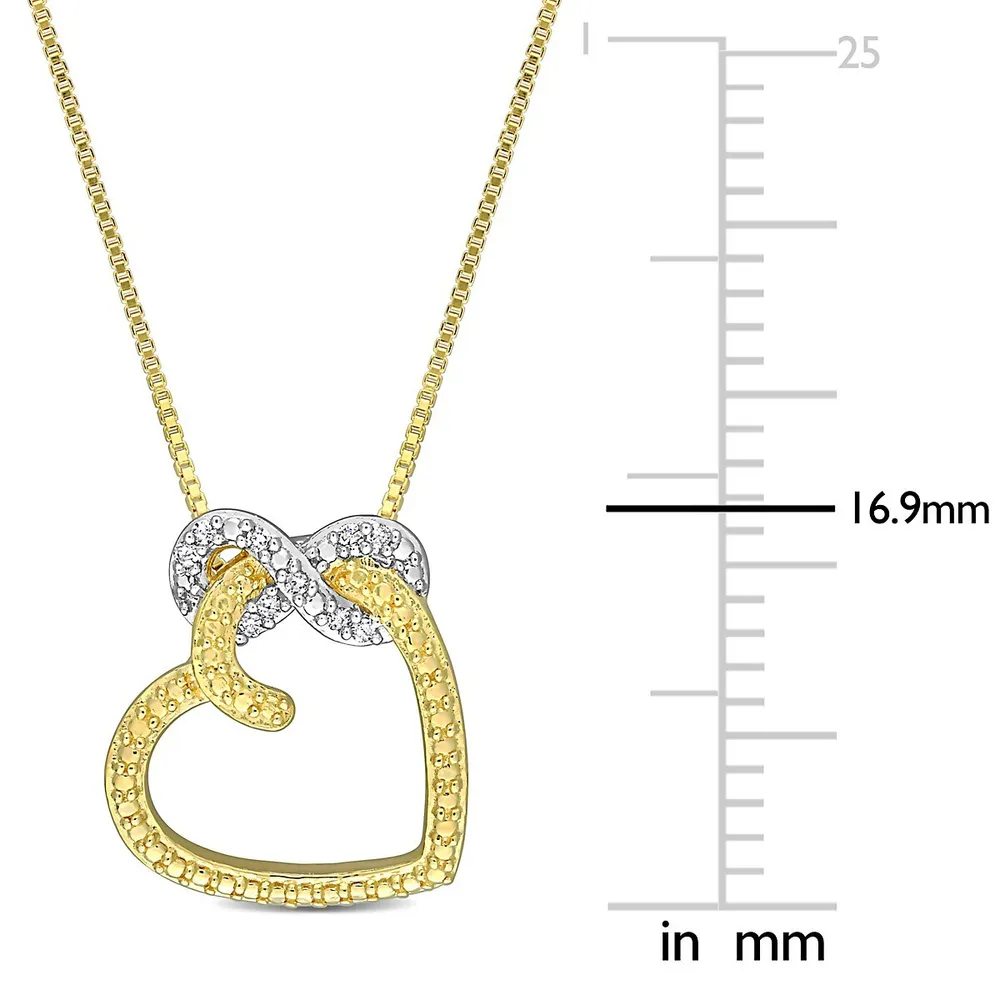 Concerto Diamond Accent Infinity Heart Pendant With Chain In 18k