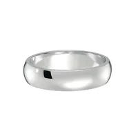 Dome Comfort Fit Wedding Ring Band 14k White Gold (5mm)