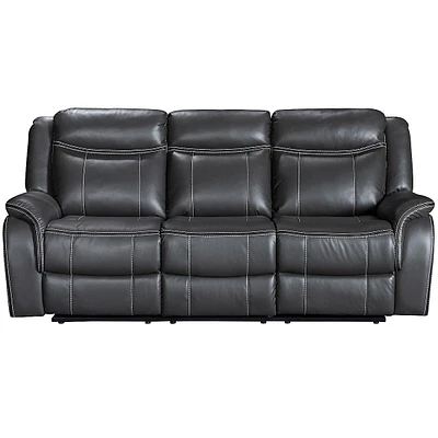 Grey Breathable Gel Leather Ultimacomfort Recliner Sofa