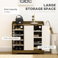 Shoe Storage Organizer With Double Door Cabinet For Hallway