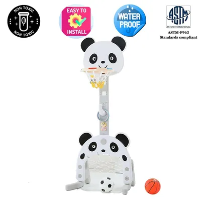 Panda Indoor/outdoor Basketball/ Football/music Adjustable Height For Kids And Toddlers
