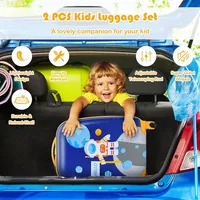 2pc Kids Carry On Luggage Set 12" Backpack & 16" Rolling Suitcase For Travel