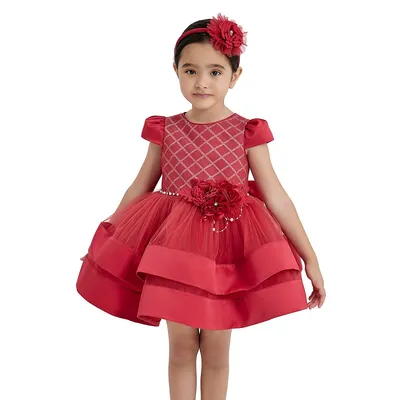 Baby Girl's Embellished Red Party Dress