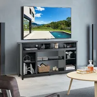 58'' Tv Stand Entertainment Console Center W/ Adjustable Open Shelves Up To 65''