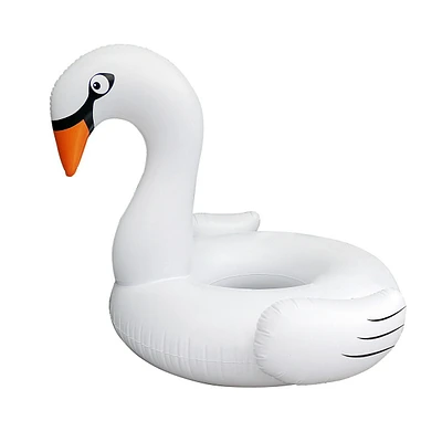 53.5" Inflatable White Swan Swimming Pool Ring Float