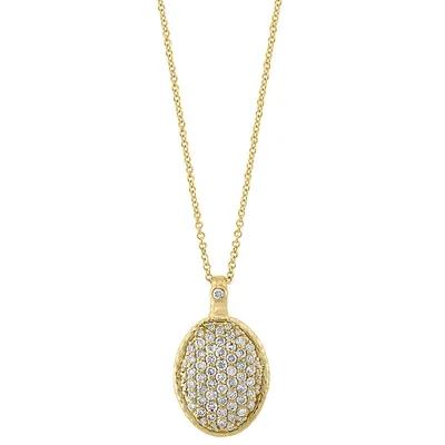 Oval Diamond Drop Necklace