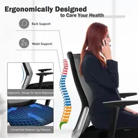 Ergonomic Mesh Office Chair Sliding Seat Height Adjustable W/ Armrest