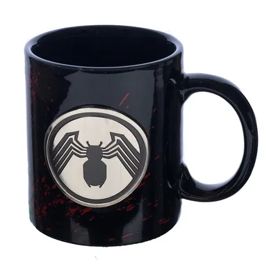 Marvel Venom Logo 12 Oz. Ceramic Mug With Metal Emblem