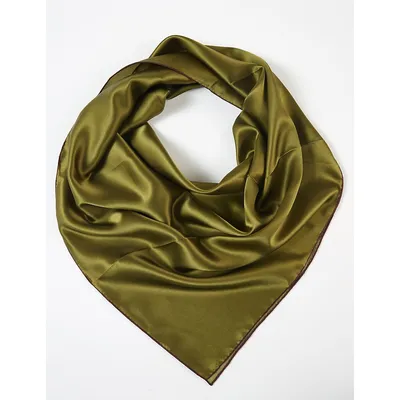 Olive Tree Pure Silk Scarf | Solid Colour Collection