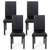 Upholstered Dining Chairs Set Of 2/4 Pu Leather Armless Solid Rubber Wood Legs