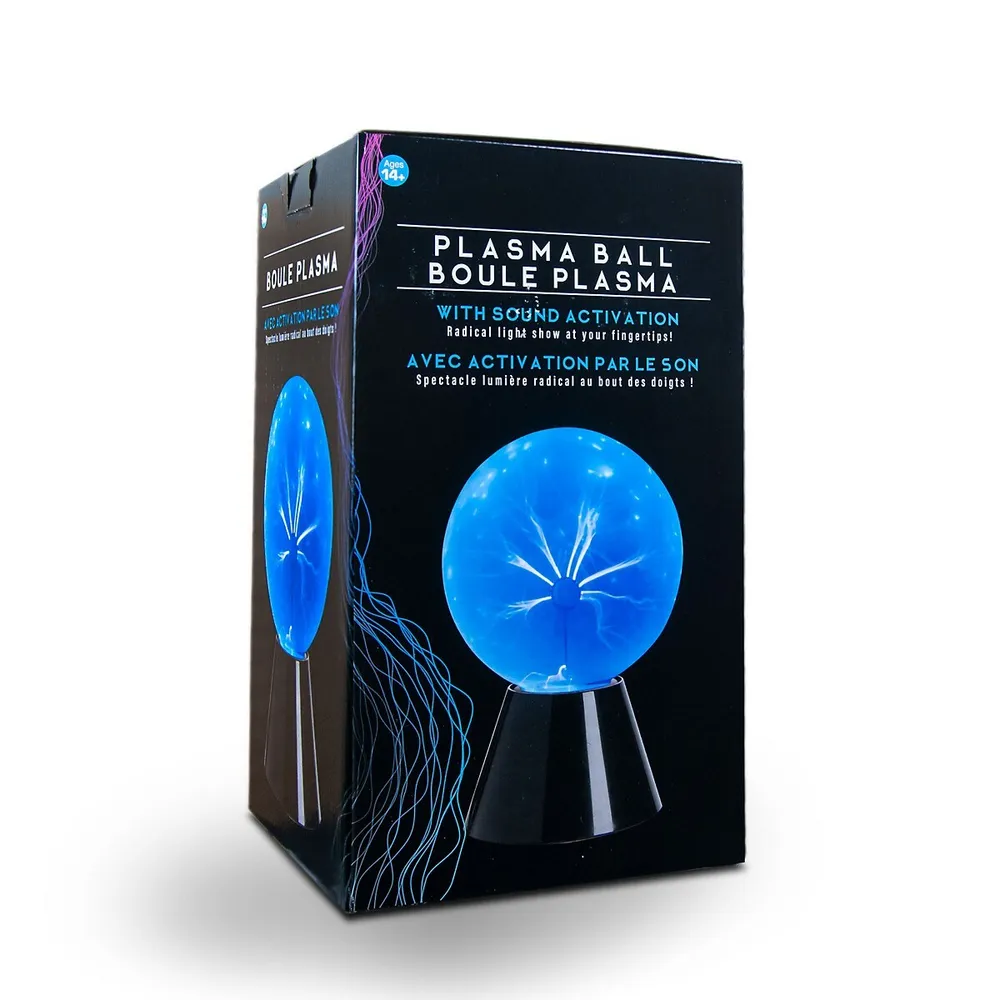 Plasma Ball 6" Inch Blue Interactive Touch Activated - Science Educational Gift