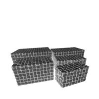 Set Of 5 Fabric Storage Baskets With Flip Lids