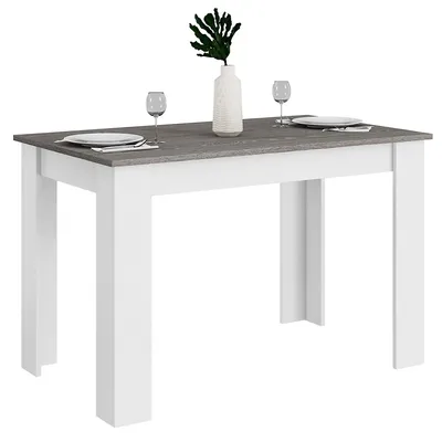 Dining Table 47 Inch Kitchen Rectangular For Small Space Dark Gray/light Gray