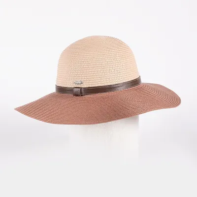 Copacap-floppy Hat Color Blocked With Leather Band