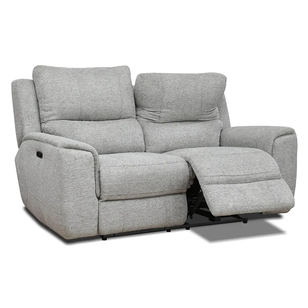 Sentinel 65" Power Reclining Loveseat With Power Headrest In Tweed Ash Fabric