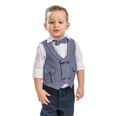 Miami Boy Formal Suit Set With U-shaped Lapel And Adjustable Pants