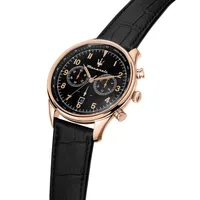 Tradizione 45mm Quartz Stainless Steel Watch In Rose Gold/black
