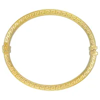 18kt Gold Plated Oval With Greek Key Bangle