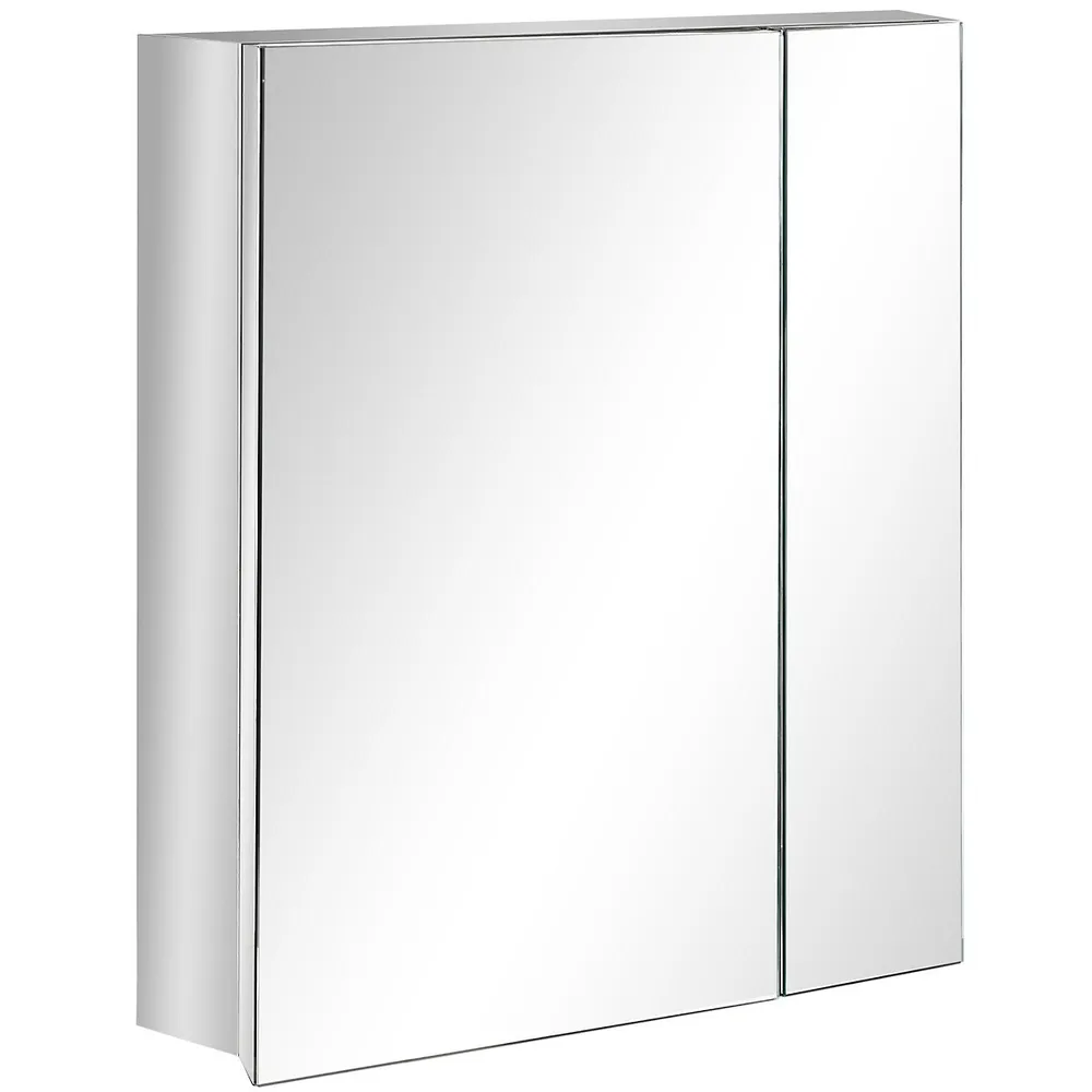 kleankin Bathroom Wall Cabinet Mount Medicine with Mirror Door and Open