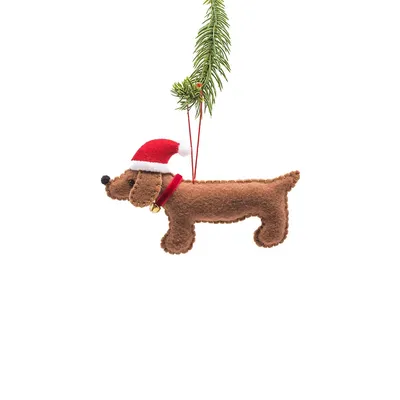 Hanging Hand-stitched Pup Ornament (pack Of 6)