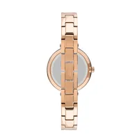 Ladies Lc07412.410 3 Hand Rose Gold Watch With A Pink Metal Band And A Pink Dial