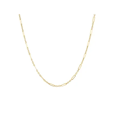 1.6mm Wide Paperclip 3 And 1 Chain In 10kt Yellow Gold