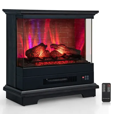 27" Electric Fireplace Heater Freestanding 1400w Remote Control Timing Function