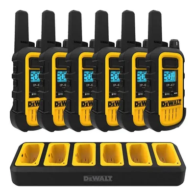 2/6 Dxfrs300 Long Range Walkie Talkies - 1 Watt, Heavy Duty, Waterproof, 22 Channels & Rechargeable Two-way Radio Set With Vox, 2/6 Pack Of Radios + Charger