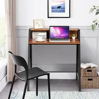 Costway 2 Tier Computer Desk Pc Laptop Table Study Writing Home Office Workstation