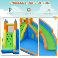 Inflatable Water Slide Mighty Bounce House Jumper Castle W/ 480w Blower