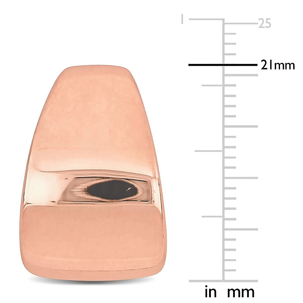 21 Mm Semi-hoop Earrings In Rose Plated Sterling Silver