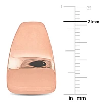 21 Mm Semi-hoop Earrings In Rose Plated Sterling Silver