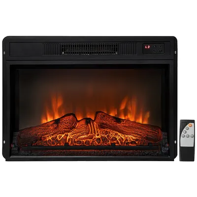 23" Electric Fireplace Insert Heater W/ Log Flame Effects Remote Control 1400w