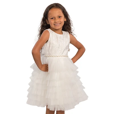 Girls Formal Dress With Lace And Tulle Bottom