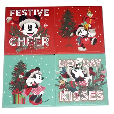 Disney Mickey Mouse Christmas 4 Piece Coaster Set