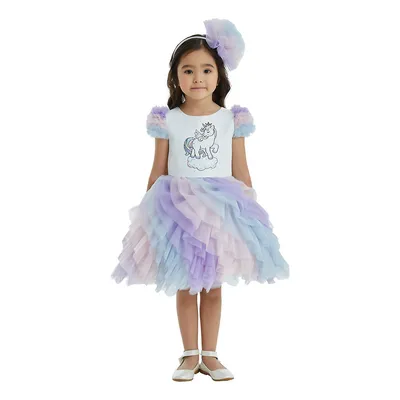 Purple Unicorn Birthday Tutu Dress For Girls