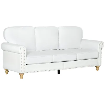 3-seater Sofa Couch, 81" Modern Linen Fabric Sofa
