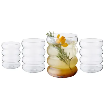 Bolla Rounded Bubble Drinking Glasses - Set Of 4