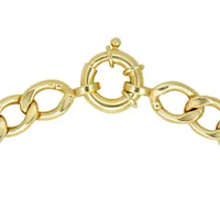 10kt 8" Men's Yellow Gold Link With Three White Gold Stations Bracelet