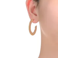 14k Yellow Gold Plated C-shape Open Hoop Earrings