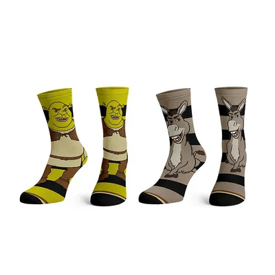 Shrek Donkey Stripped 2 Pack Kids Animigos Socks