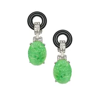 Carved Jade Earrings