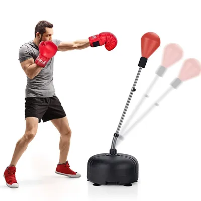 Freestanding Punching Bag With Stand Boxing Gloves For Adult Kids Adjustable
