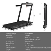 Superfit 4.75hp 2 1 Folding Treadmill W/remote App Control