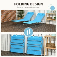 Set Of 2 Folding Chaise Lounge Tanning Chairs