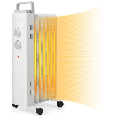 1500w Oil Filled Space Heater Electric Oil Radiant Heater W/ Safety Protection