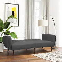 Convertible Futon Sofa Bed Adjustable Couch Sleeper W/ Wood Legs