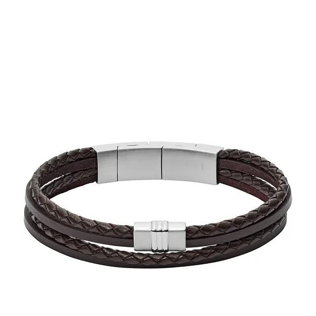 Men's Leather Braided Wrap Bracelet, Light Brown – LynnToddDesigns